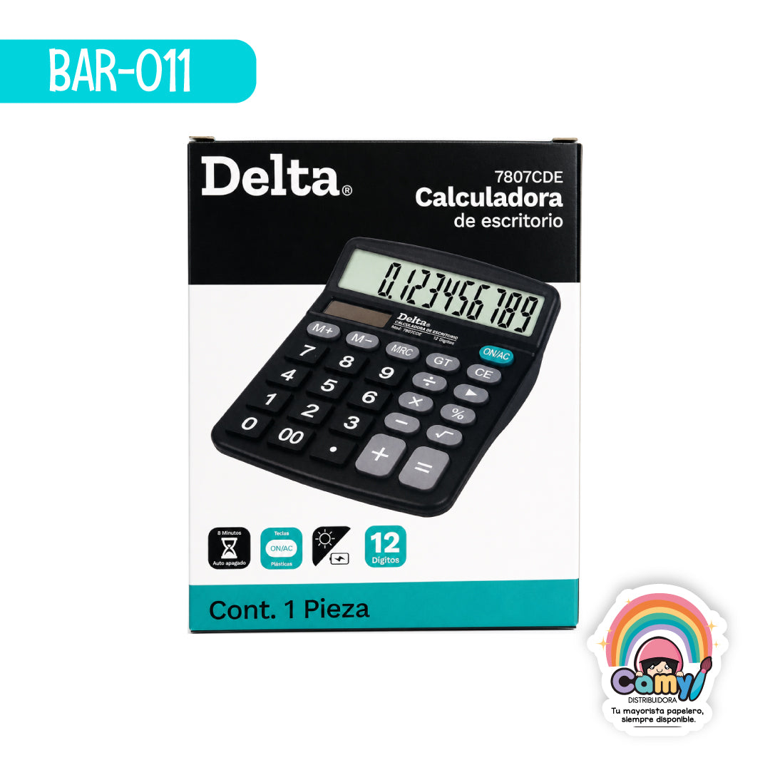 BAR-011 CALCULADORA BARRILITO DE ESCRITORIO 12 DIG 7807CDE