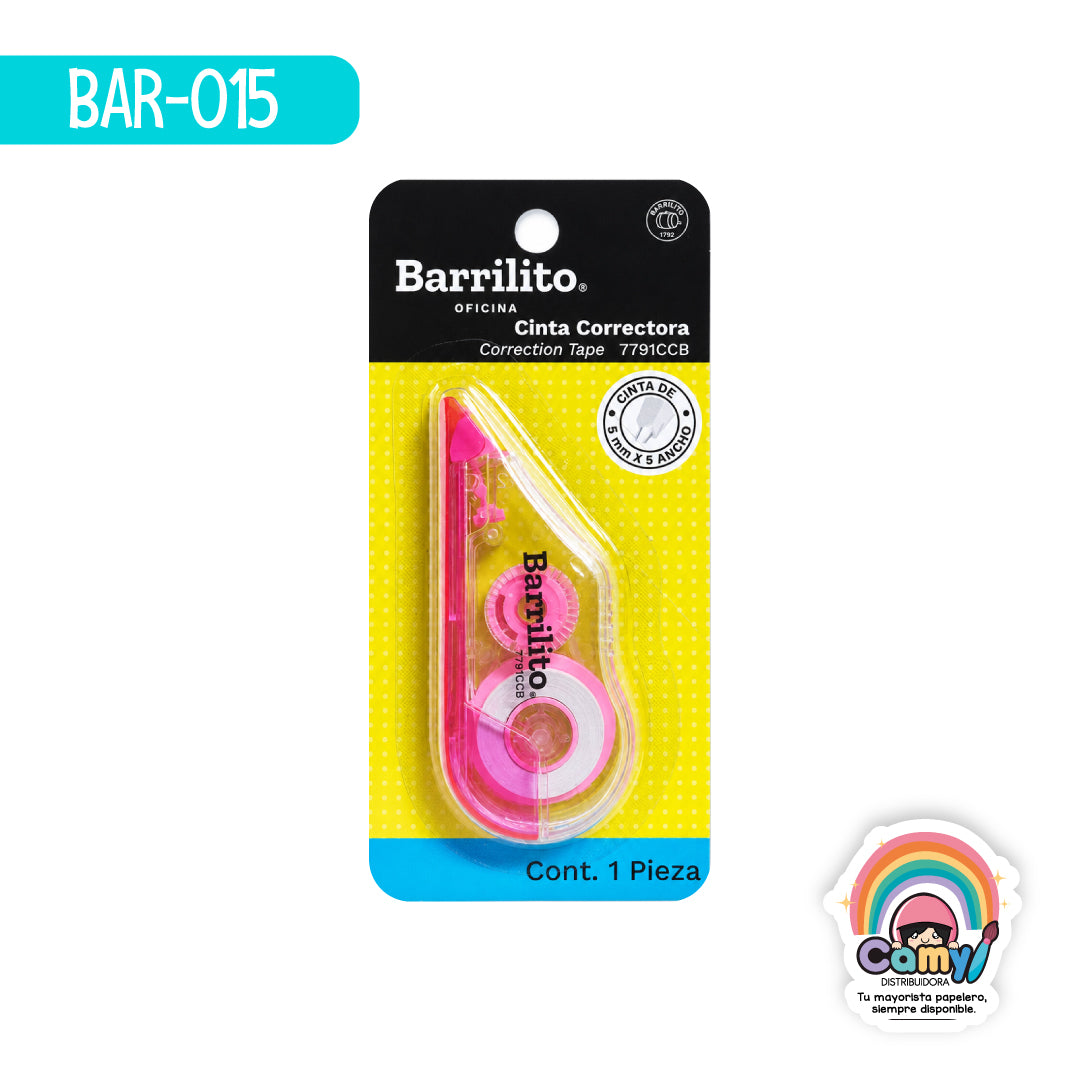 BAR-015 CINTA BARRILITO CORRECTORA 8 M X 5 MM 7791CCB