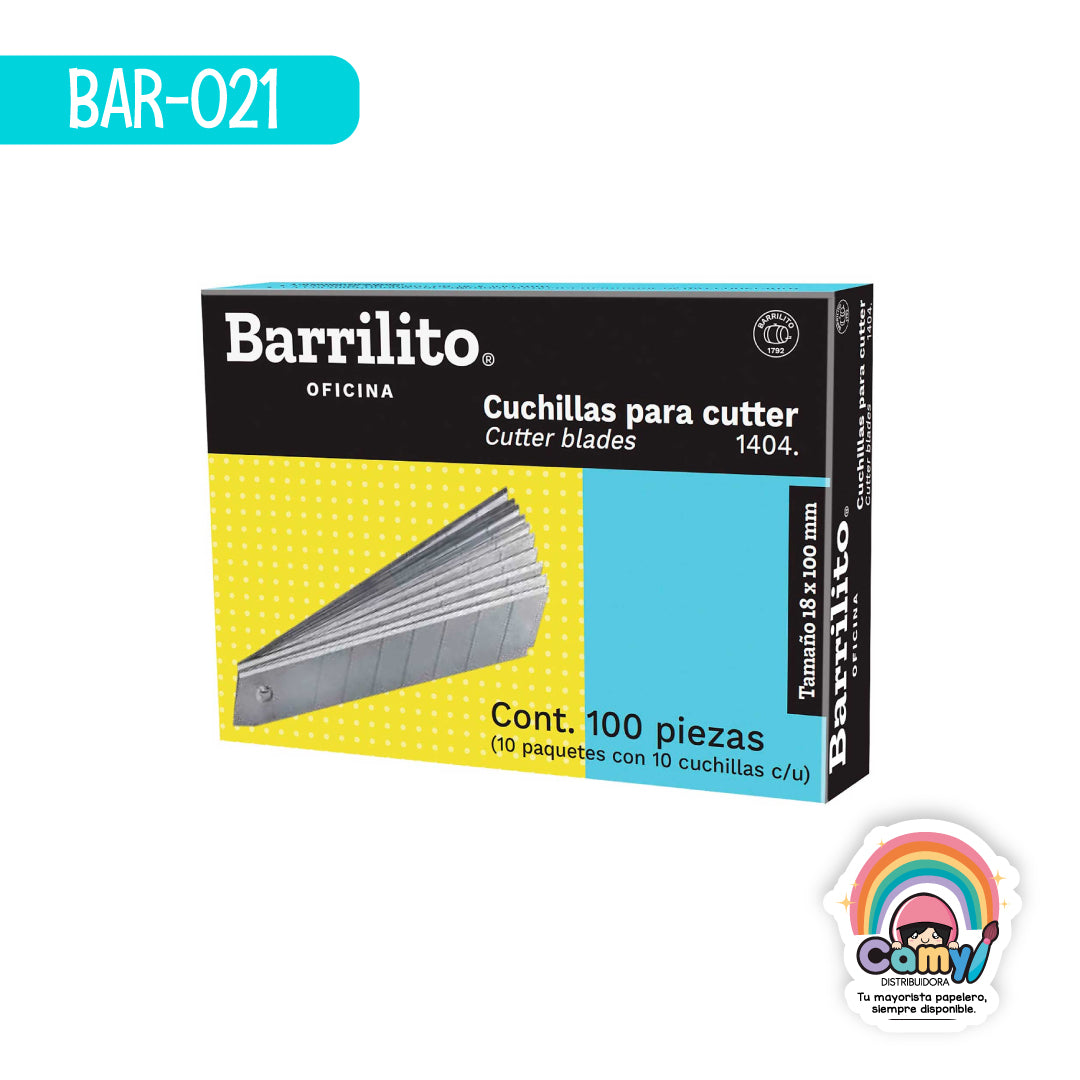 BAR-021 CUCHILLA BARRILITO REPUESTO GRANDE 10PZAS 1404.