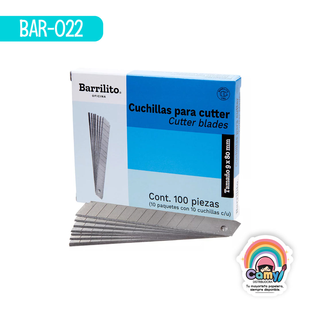 BAR-022 CUCHILLA BARRILITO REPUESTO MEDIANA 10PZAS 1403.