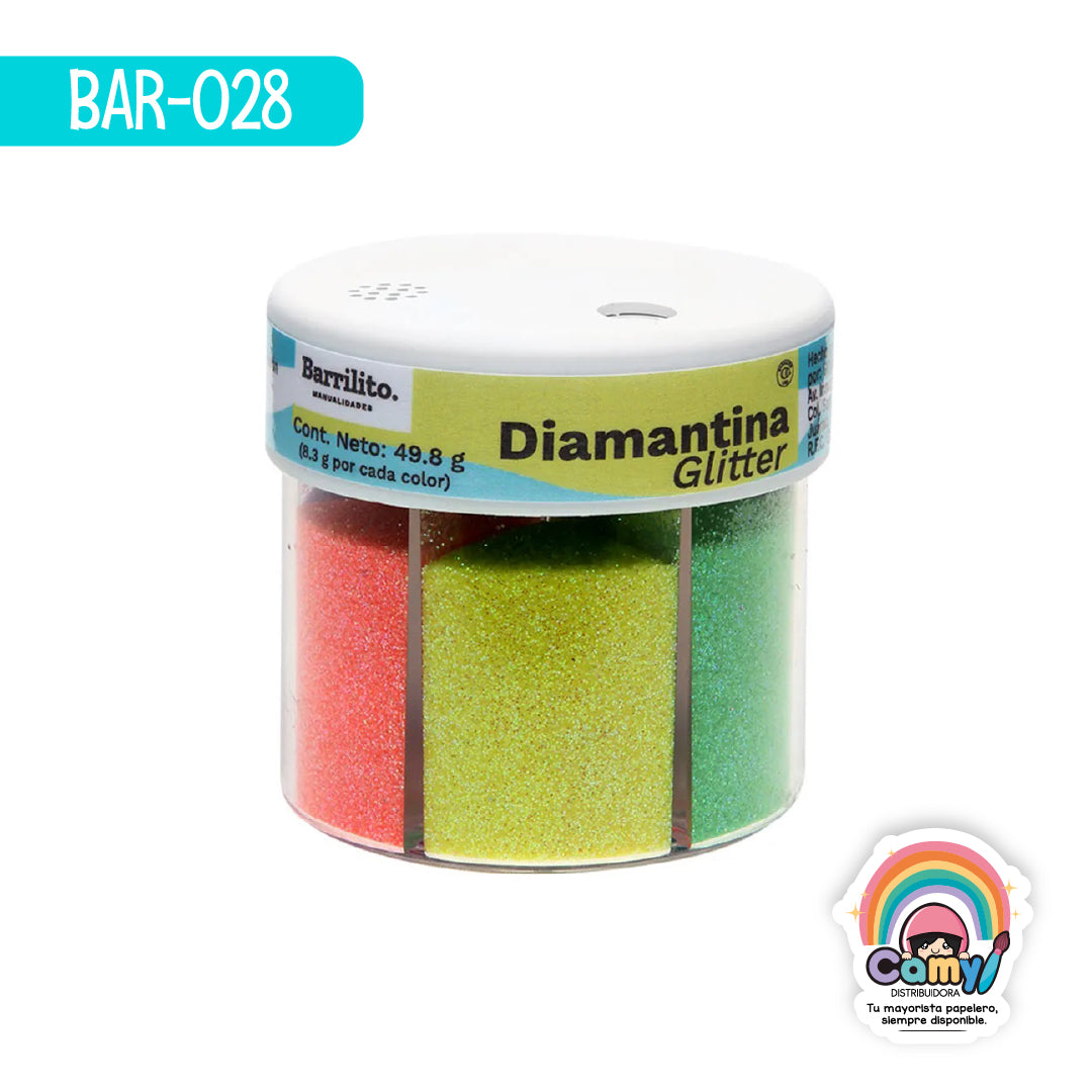 BAR-028 DIAMANTINA BARRILITO APLICADOR 6 COL NEÓN 8042DYN