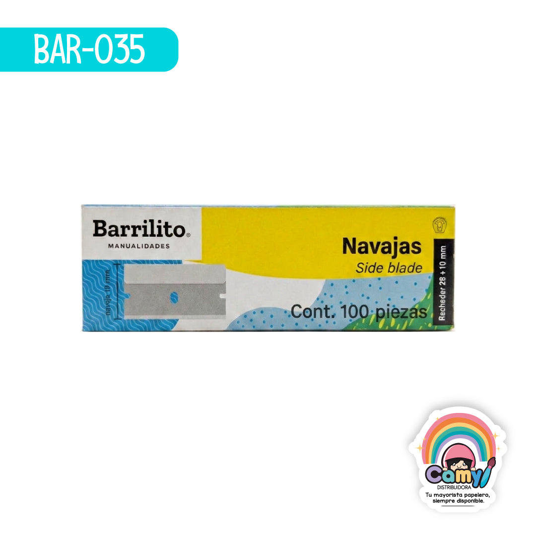 BAR-035 NAVAJAS BARRILITO 39X19MM  100NAV CAJ C/100