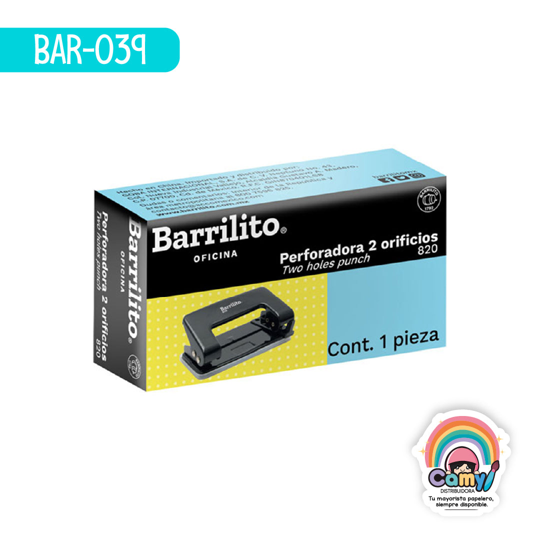 BAR-039 PERFORADORA BARRILITO  DE DOS ORIFICIOS 820