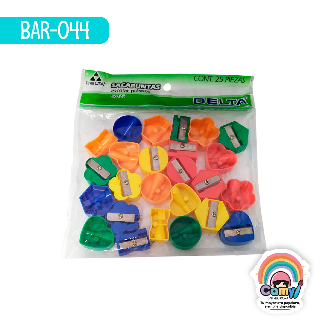 BAR-044 SACAPUNTAS BARRILITO ESCOLAR (BOLSA C/25) SKD25