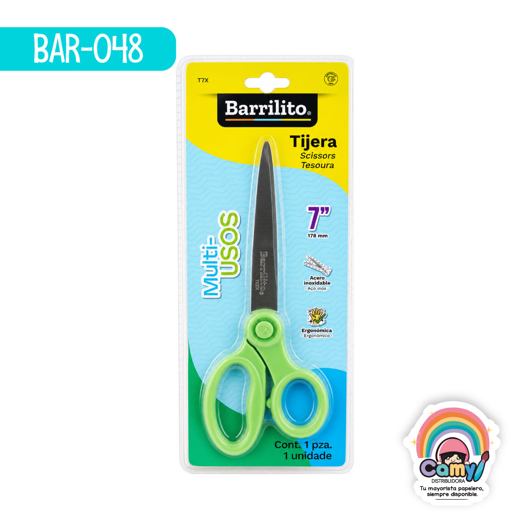 BAR-048 TIJERA BARRILITO COST/OFICINA17.78CM(7PULG) T7X