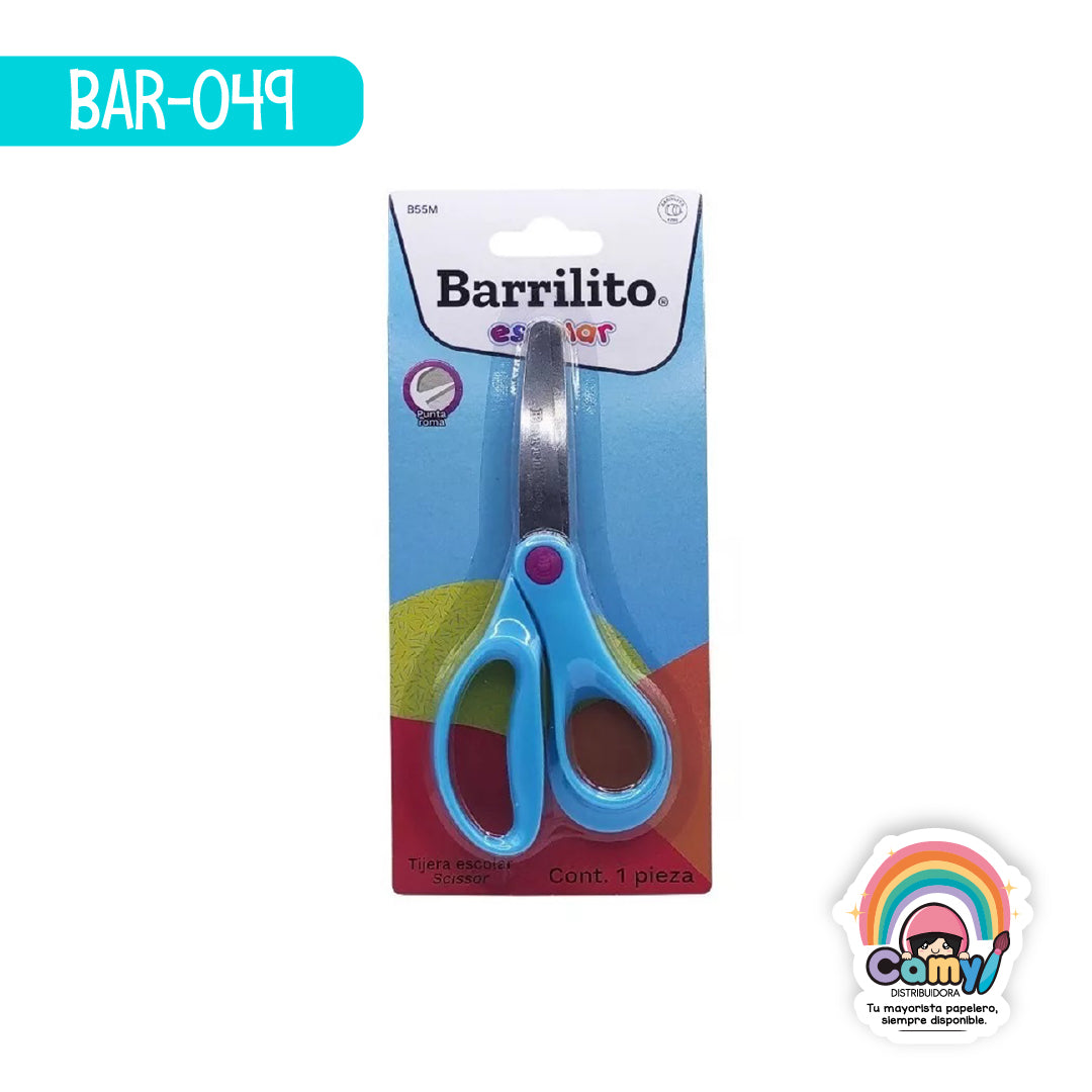 BAR-049 TIJERA BARRILITO ESCOLAR ACERO INOXIDABLE B55M