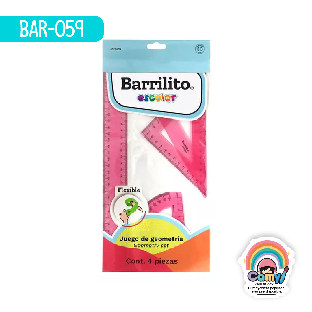BAR-059 JUEGO DE GEOMETRÍA FLEXIBLE JGF8804 BARRILITO