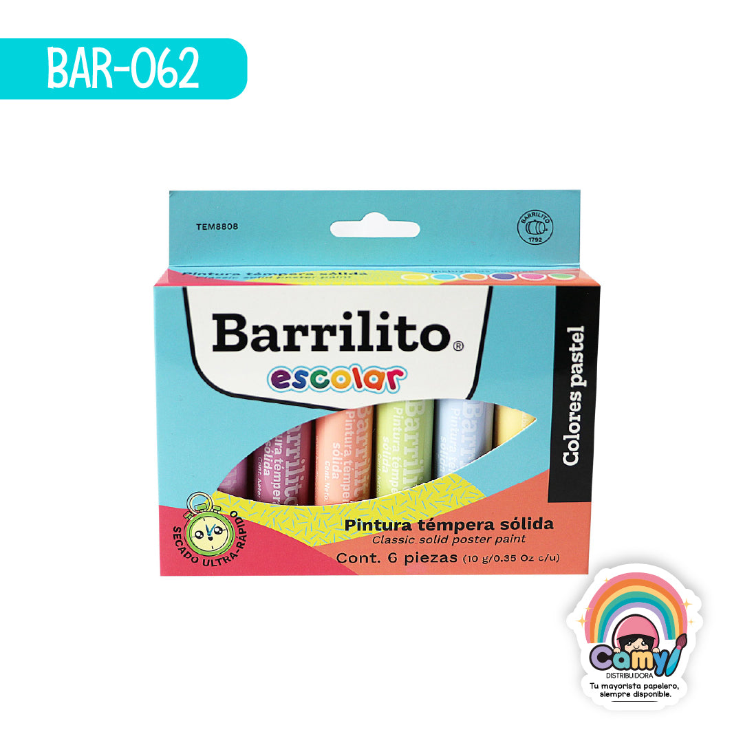 BAR-062 PINTURA TÉMPERA SÓLIDA PASTEL TEM8808 BARRILITO