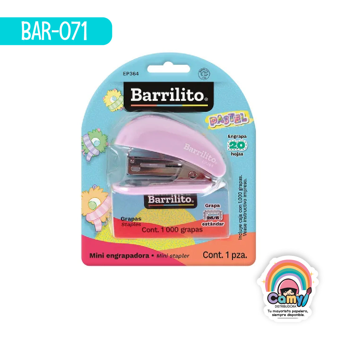 BAR-071 MINI ENGRAPADORA BARRILITO  PASTEL CON GRAPAS ACCO