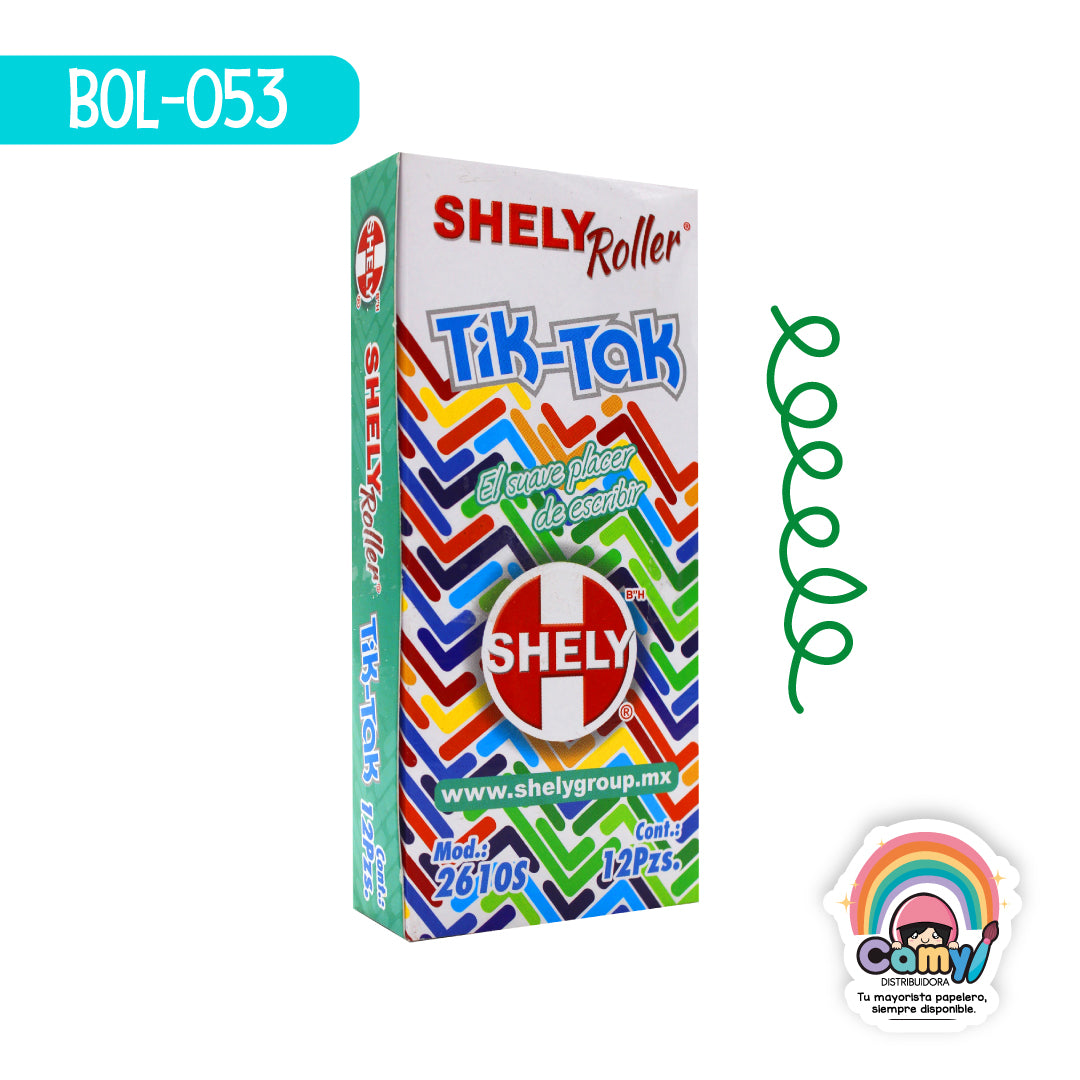 BOL-053 BOL SHELY TIK-TAK ROLLER RETRACTIL VERDE C/12
