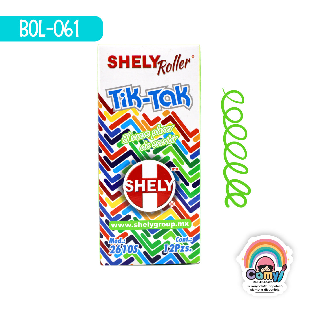 BOL-061 BOL SHELY TIK-TAK ROLLER RETRACTIL VERDE CLAROC/12