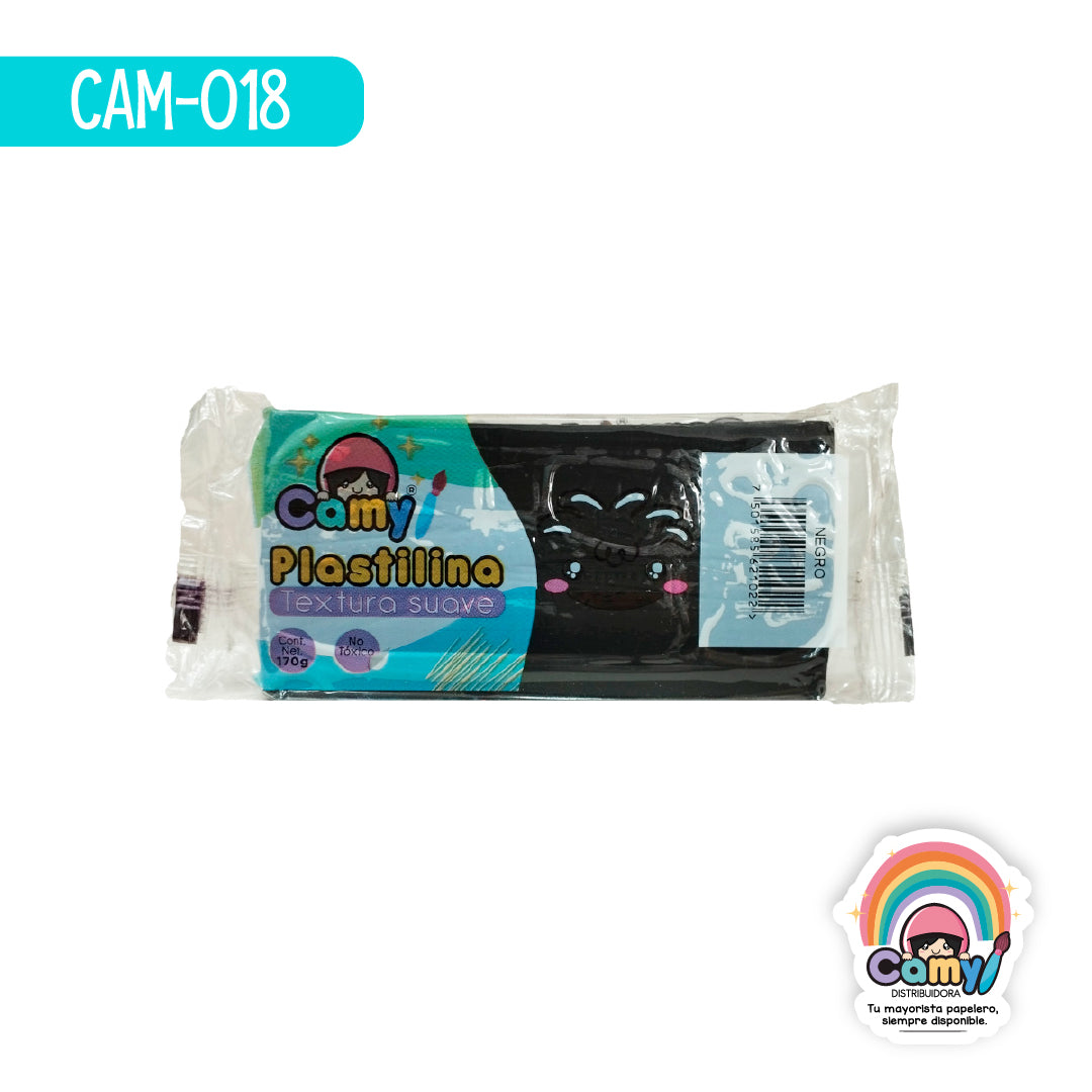CAM-018 PLASTILINA CAMY BARRA 170 G NEGRO