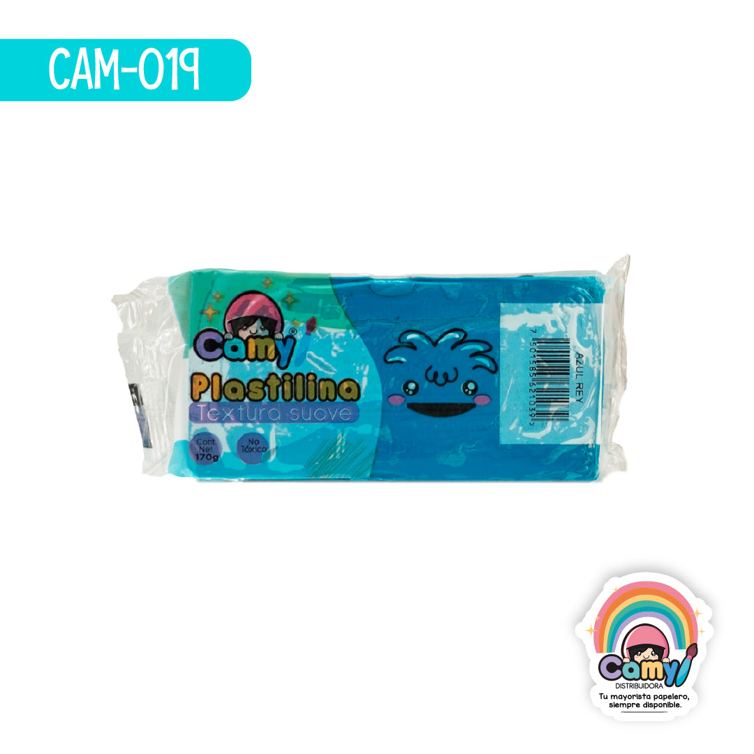 CAM-019 PLASTILINA CAMY BARRA 170 G AZUL REY