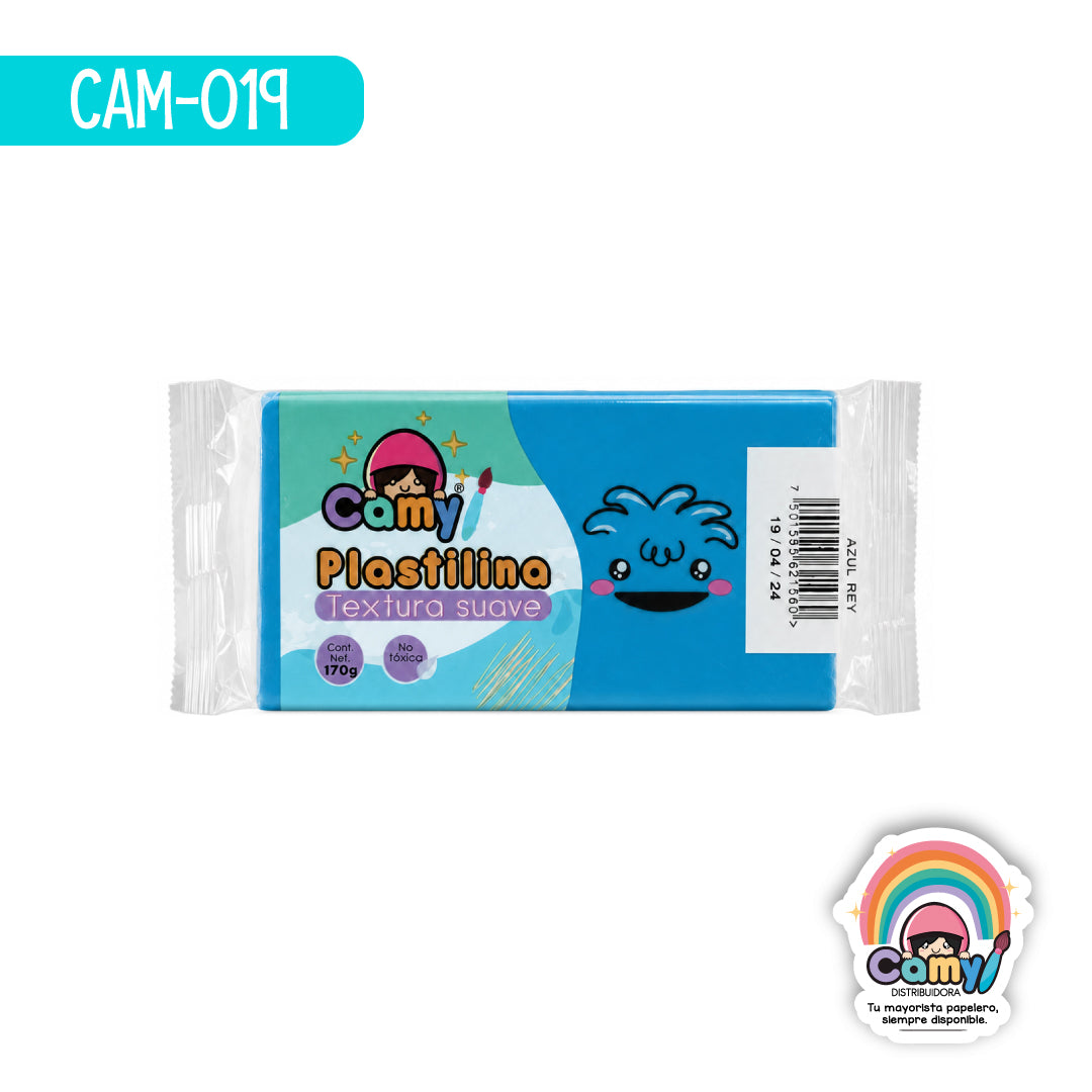 CAM-019 PLASTILINA CAMY BARRA 170 G AZUL REY
