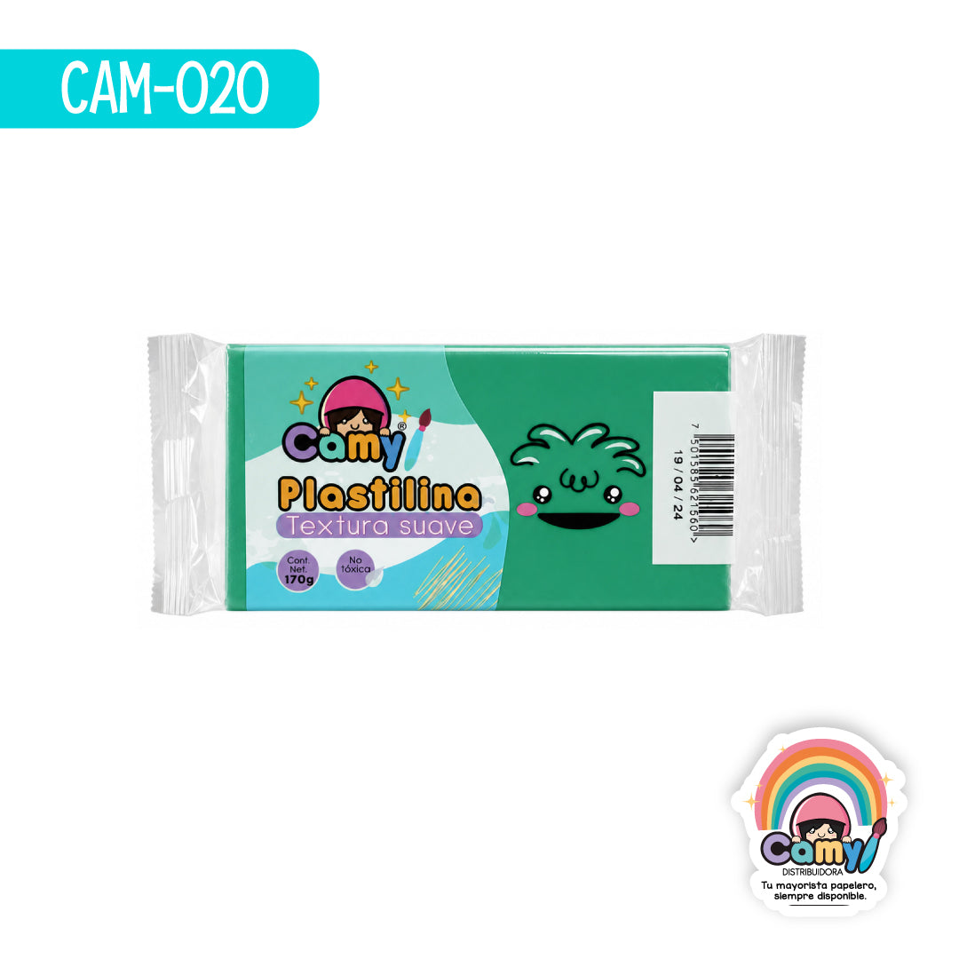 CAM-020 PLASTILINA CAMY BARRA 170 G VERDE BANDERA