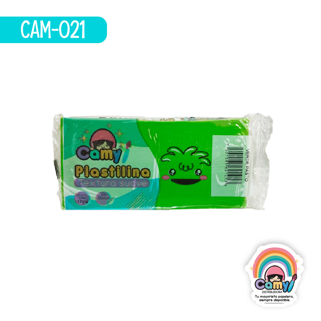 CAM-021 PLASTILINA CAMY BARRA 170 G VERDE PASTO