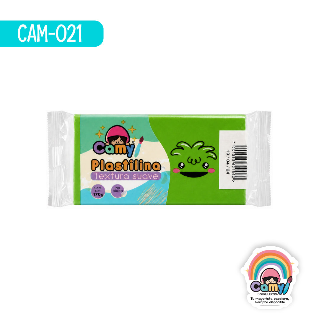 CAM-021 PLASTILINA CAMY BARRA 170 G VERDE PASTO