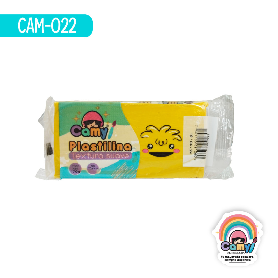 CAM-022 PLASTILINA CAMY BARRA 170 G AMARILLO