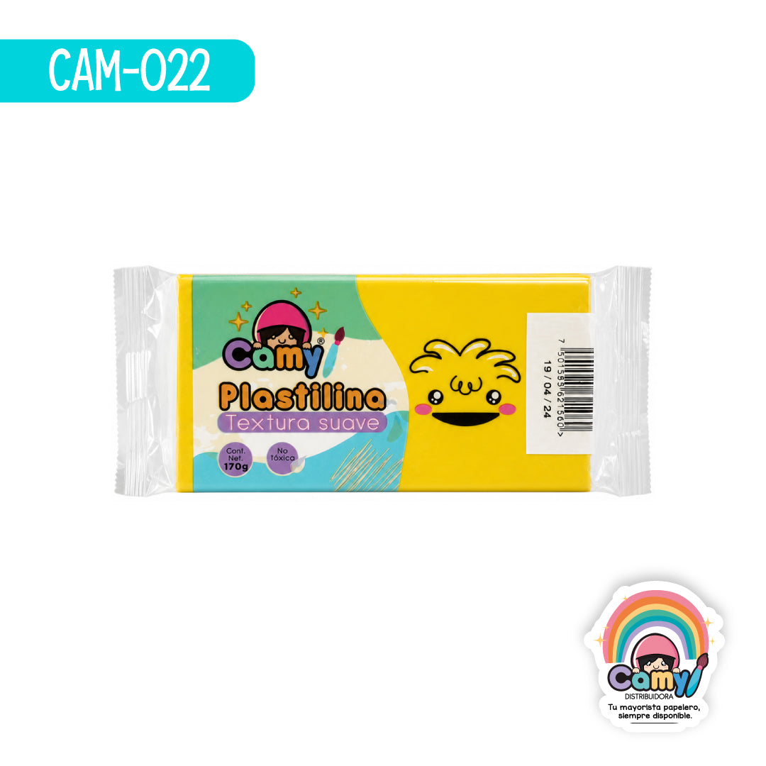 CAM-022 PLASTILINA CAMY BARRA 170 G AMARILLO