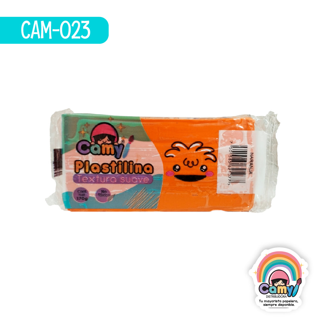CAM-023 PLASTILINA CAMY BARRA 170 G NARANJA