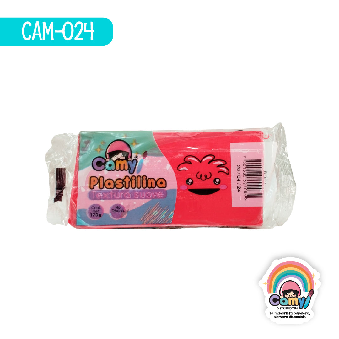 CAM-024 PLASTILINA CAMY BARRA 170 G ROJO