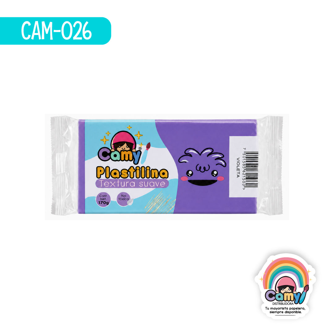 CAM-026 PLASTILINA CAMY BARRA 170 G VIOLETA