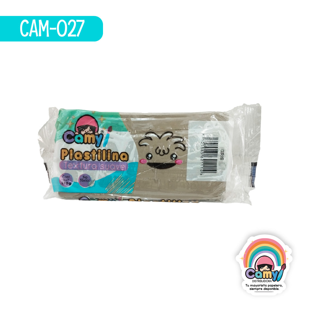 CAM-027 PLASTILINA CAMY BARRA 170 G GRIS