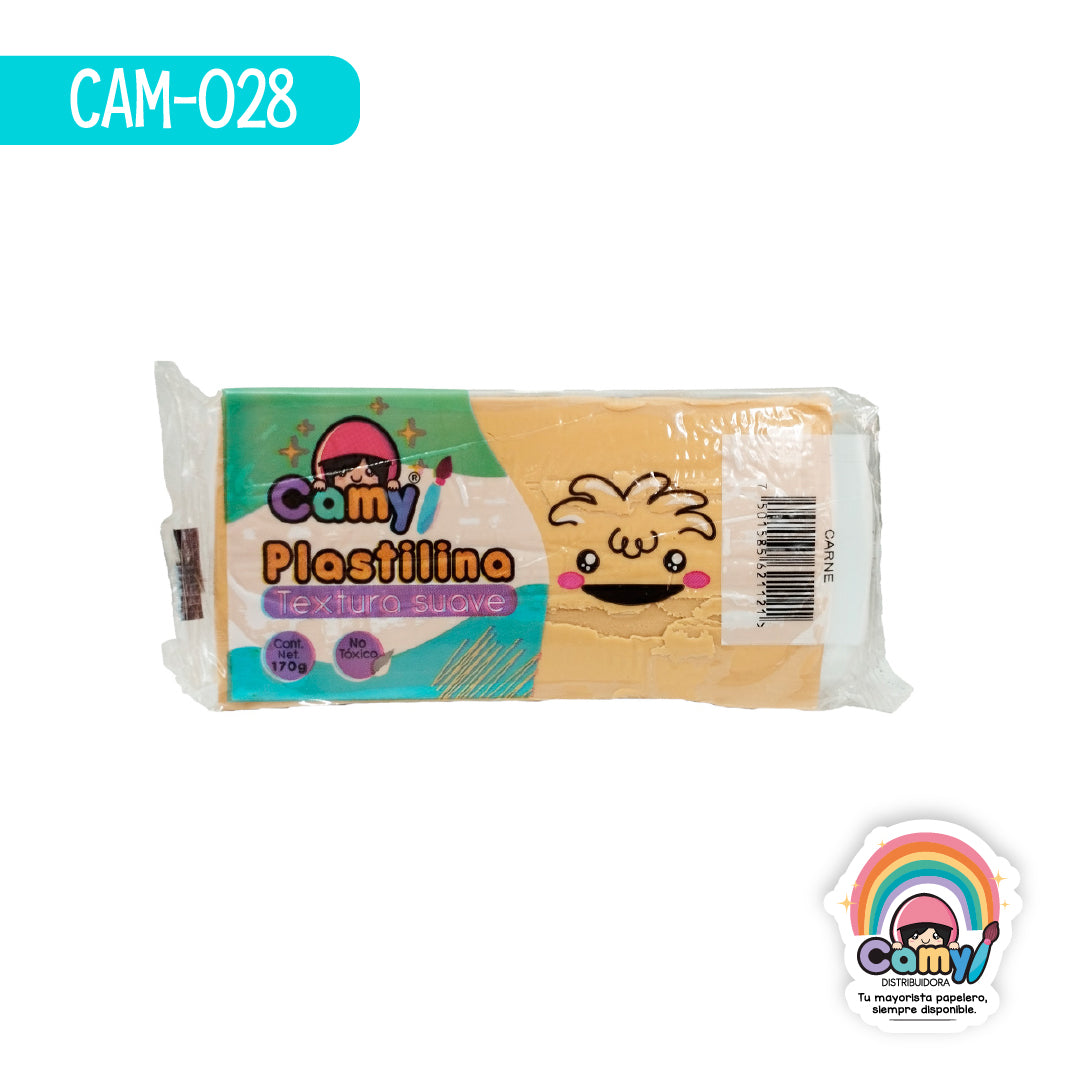 CAM-028 PLASTILINA CAMY BARRA 170 G CARNE
