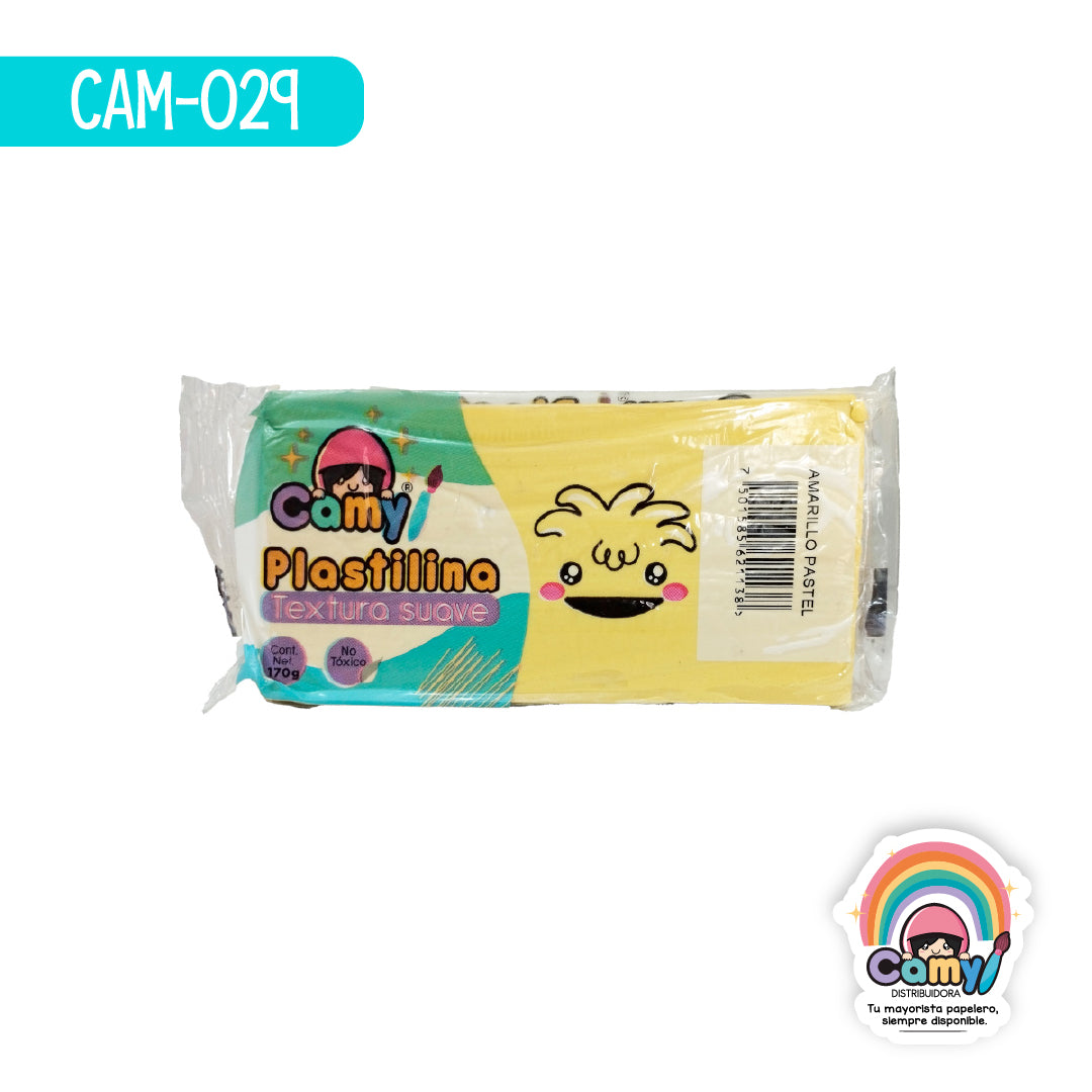 CAM-029 PLASTILINA CAMY BARRA 170 G AMARILLO PASTEL
