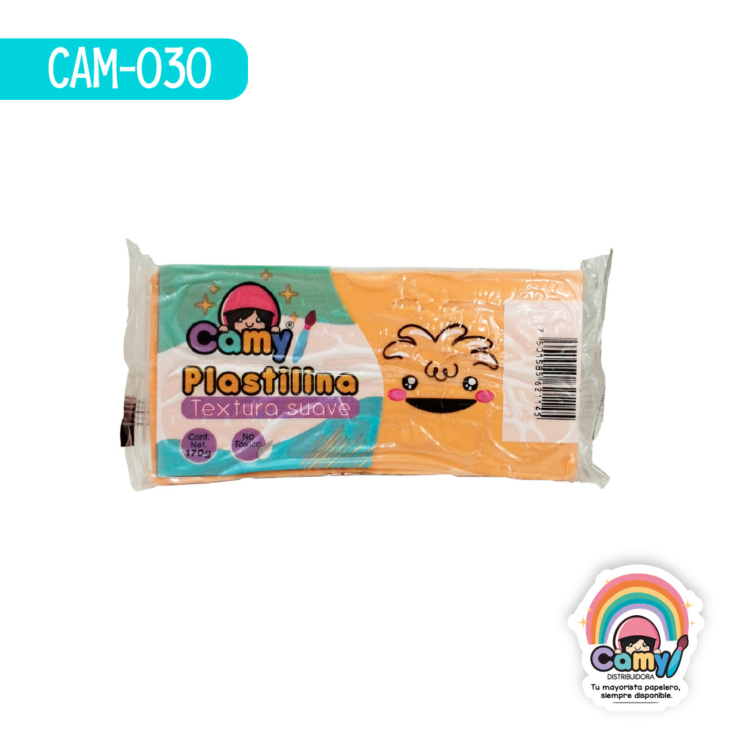 CAM-030 PLASTILINA CAMY BARRA 170 G NARANJA PASTEL