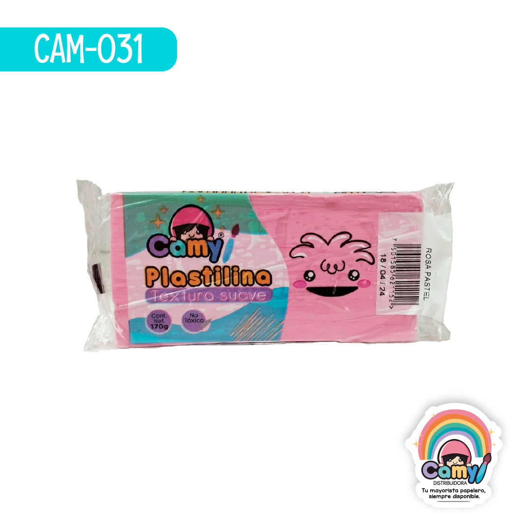 CAM-031 PLASTILINA CAMY BARRA 170 G ROSA PASTEL