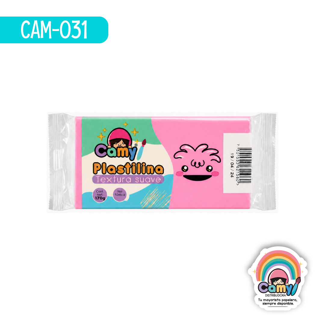 CAM-031 PLASTILINA CAMY BARRA 170 G ROSA PASTEL