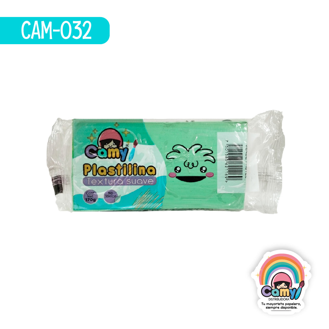 CAM-032 PLASTILINA CAMY BARRA 170 G VERDE PASTEL