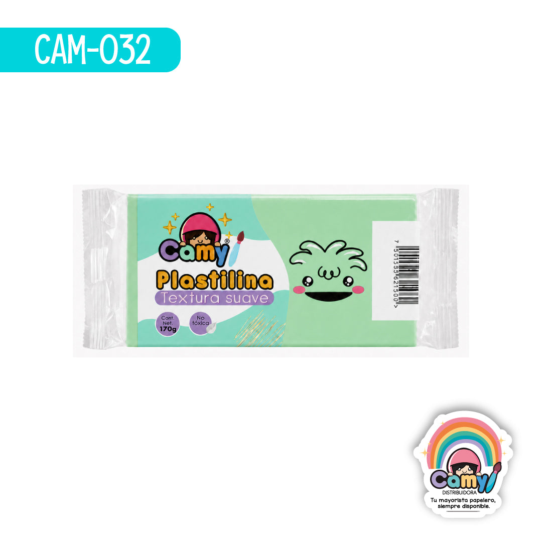 CAM-032 PLASTILINA CAMY BARRA 170 G VERDE PASTEL