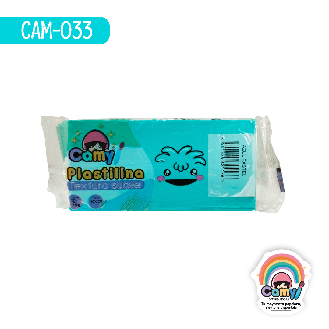 CAM-033 PLASTILINA CAMY BARRA 170 G AZUL PASTEL