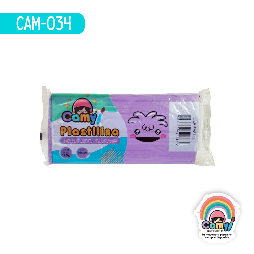 CAM-034 PLASTILINA CAMY BARRA 170 G LILA PASTEL