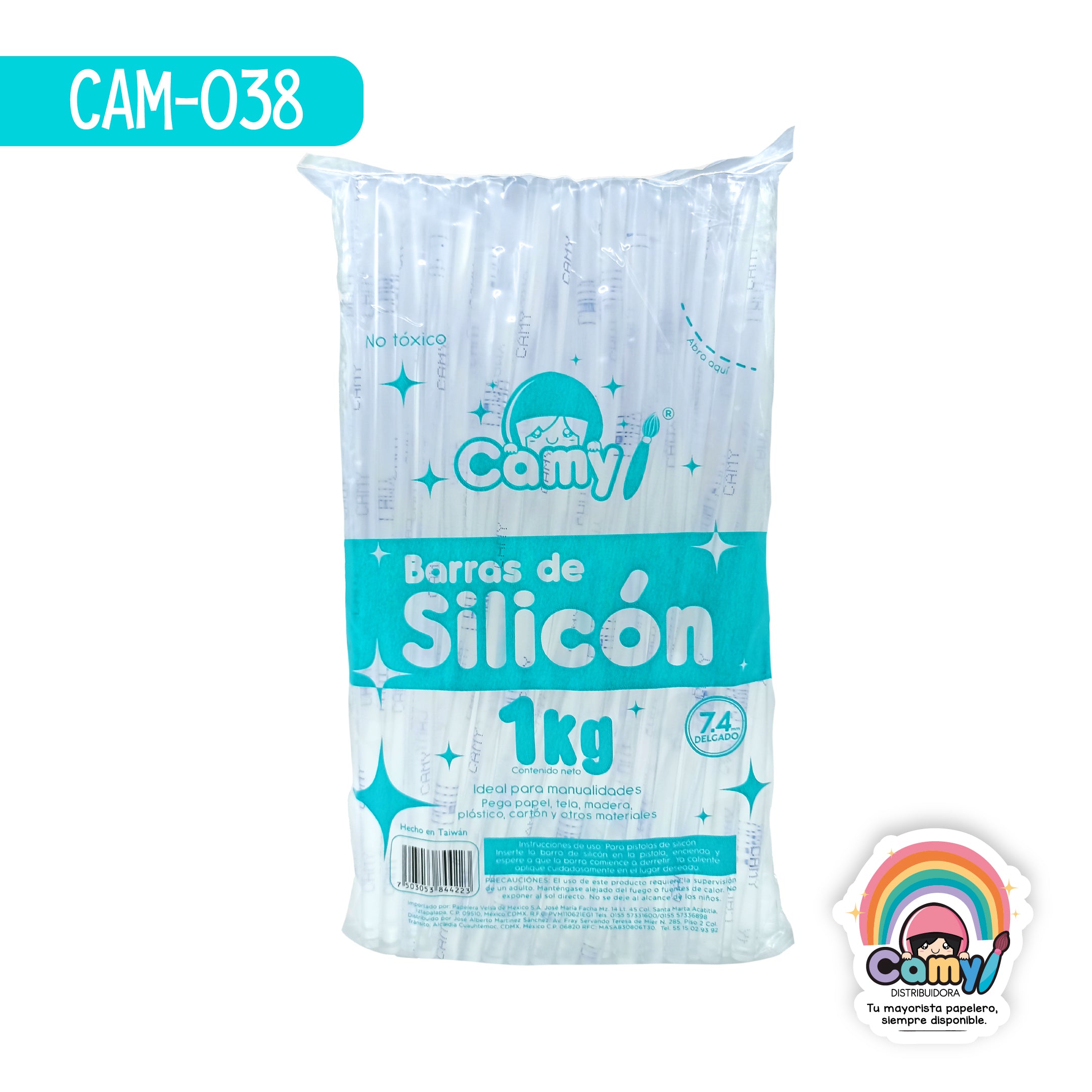 CAM-038 BARRAS SILICÓN CAMY DELGADO 7X250MM BOLSA 1KG