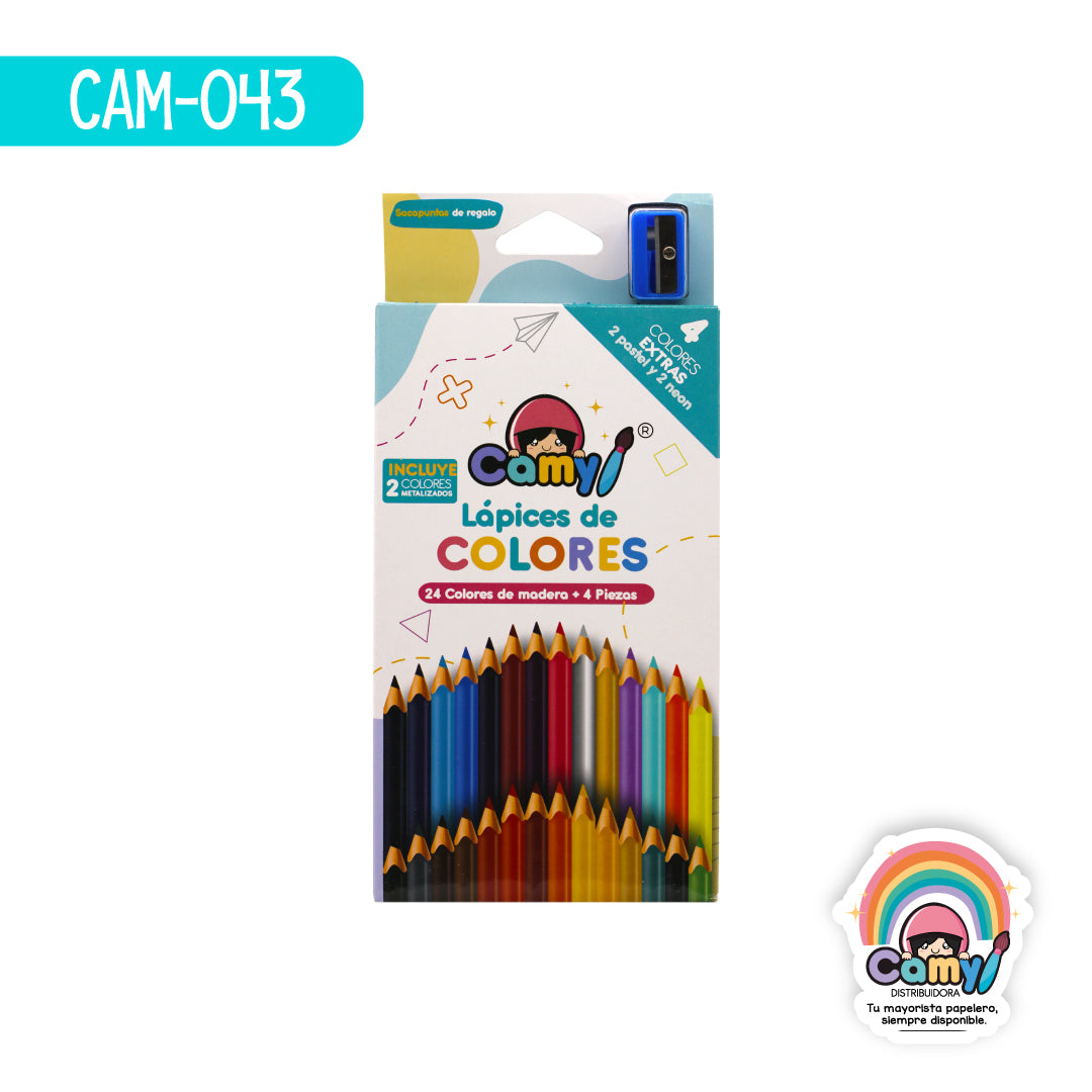 CAM-043 LPZ COLORES CAMY C/24 LARGOS