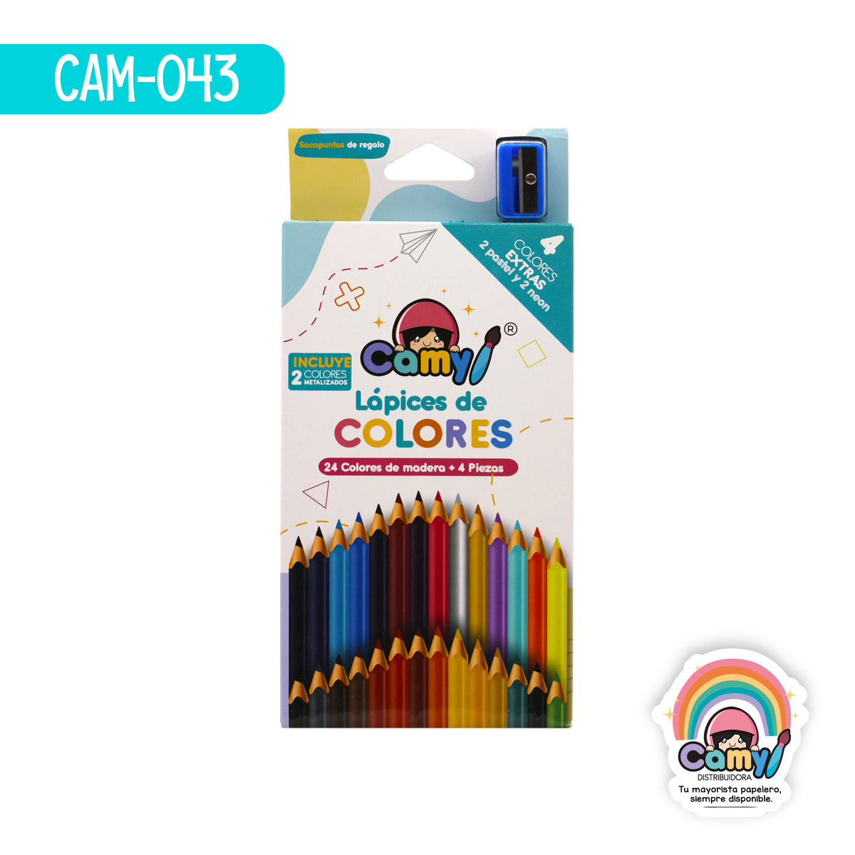 CAM-043 LPZ COLORES CAMY C/24 LARGOS