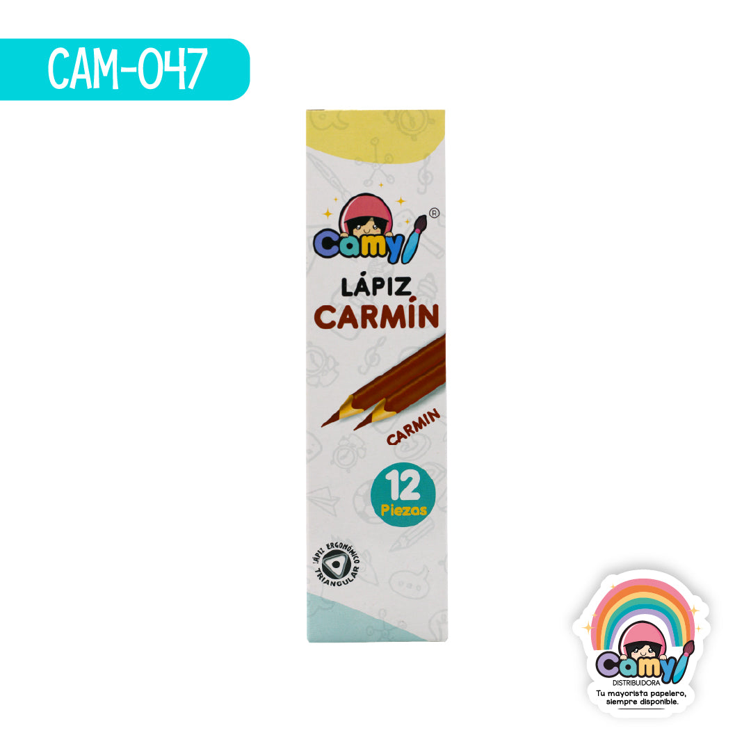 CAM-047 LPZ CHECADOR CAMY DELGADO C/12 ROJO CARMIN