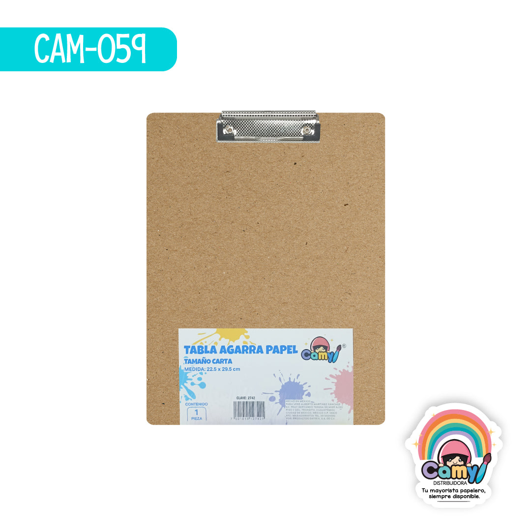 CAM-059 TABLA CAMY MADERA AGARRA PAPEL CARTA