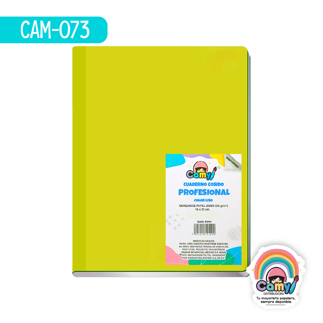 CAM-073 CUADERNO COSIDO CAMY PROFESIONAL C/100 5 MM