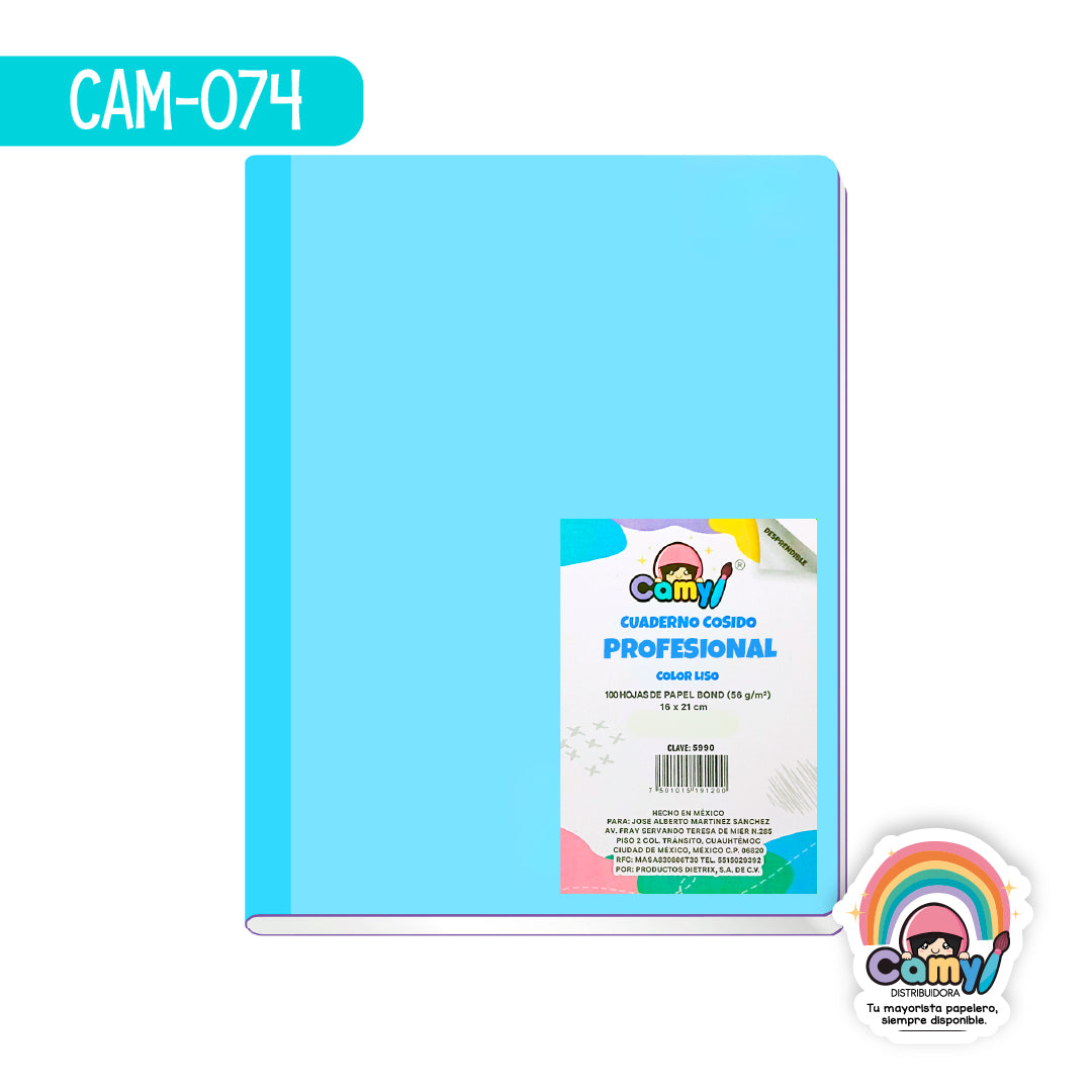 CAM-074 CUADERNO COSIDO CAMY PROFESIONAL C/100 7 MM