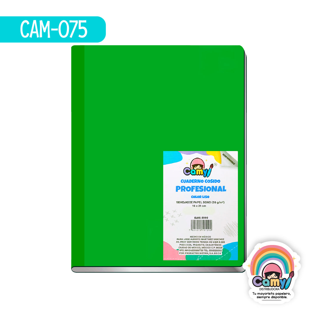 CAM-075 CUADERNO COSIDO CAMY PROFESIONAL C/100 RAYA