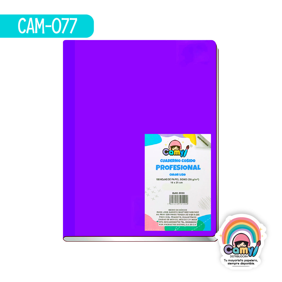 CAM-077 CUADERNO COSIDO CAMY PROFESIONAL C/100 BLANCO