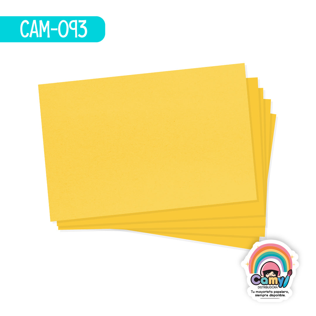 CAM-093 CARTULINA 50X65 CAMY AMARILLO CANARIO 180GR 25H