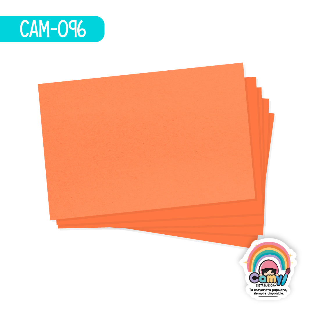 CAM-096 CARTULINA 50X65 CAMY NARANJA 180GR 25H