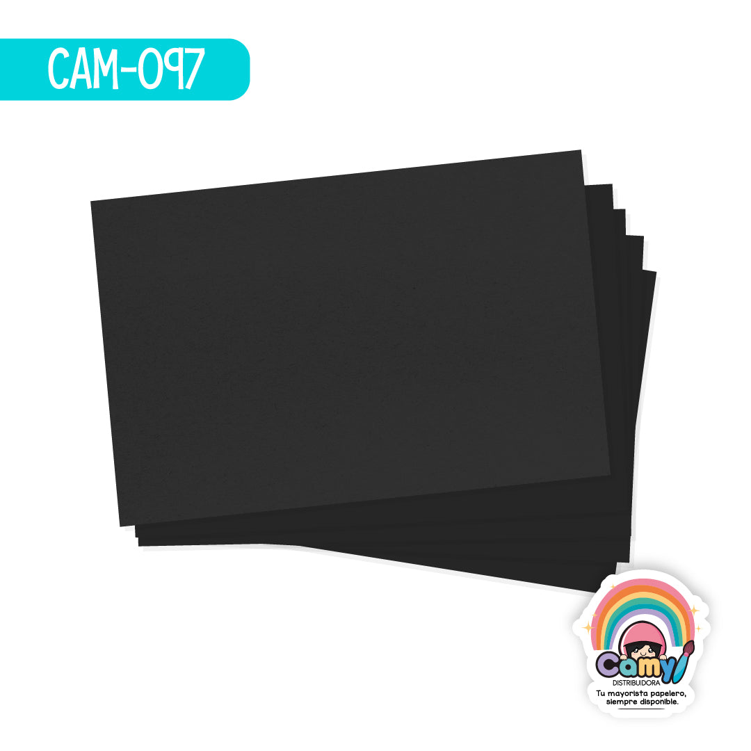 CAM-097 CARTULINA 50X65 CAMY NEGRO 180GR 25H
