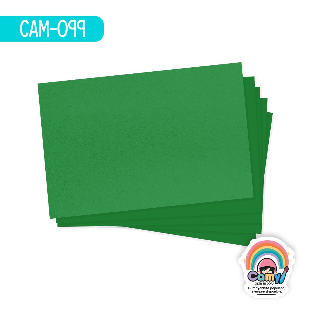 CAM-099 CARTULINA 50X65 CAMY VERDE BANDERA 180GR 25H