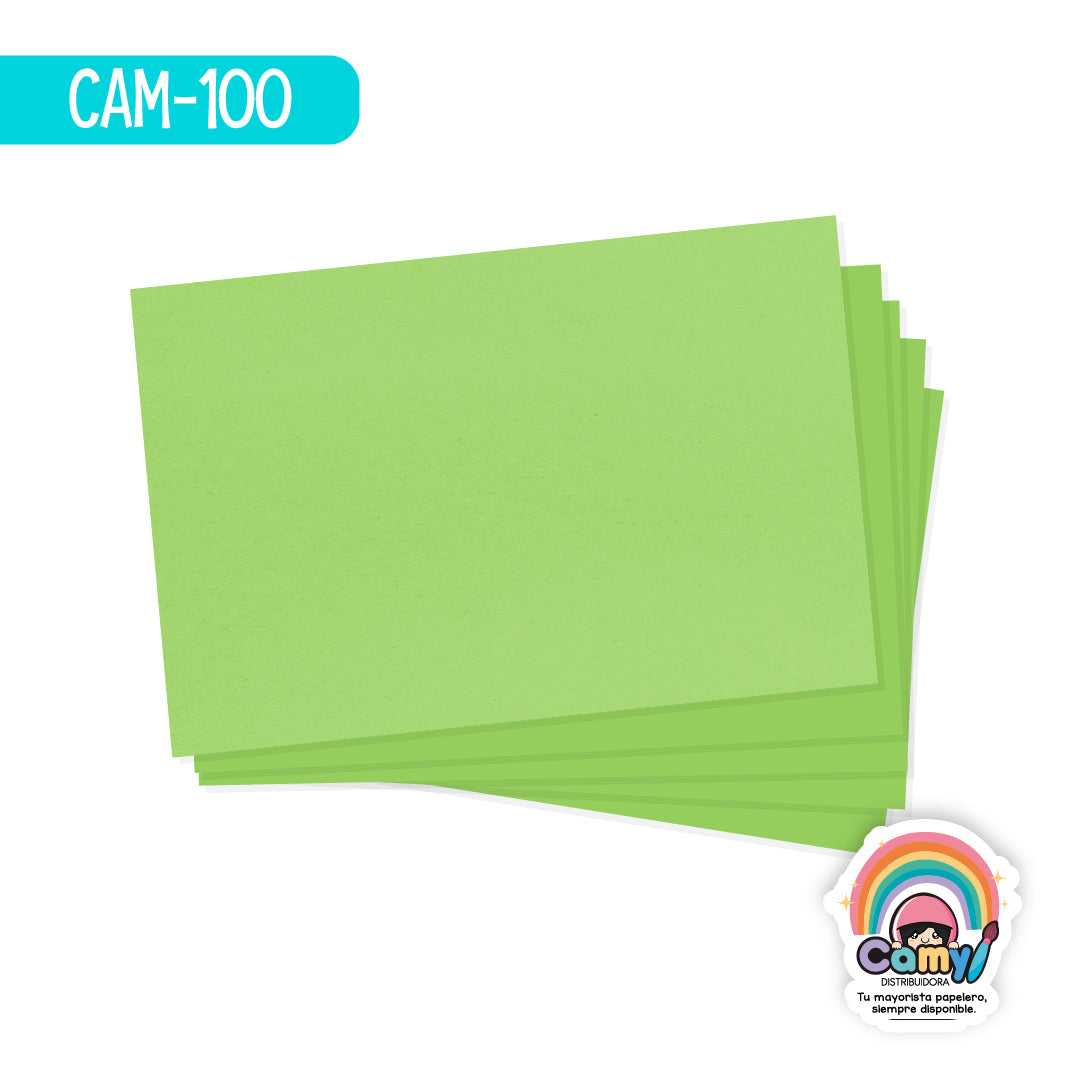 CAM-100 CARTULINA 50X65 CAMY VERDE LIMON 180GR 25H